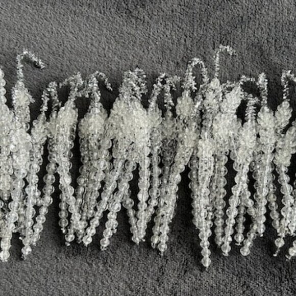 Vintage Handmade Acrylic Crystal Beaded Christmas Holiday Icicle Tree Ornaments - Picture 1 of 7